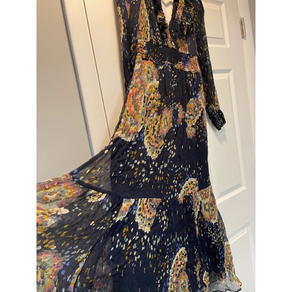 ANTHROPOLOGIE SMOCKED V
NECK MAXI DRESS Missing Tie In The Back - Picture 10 of 10